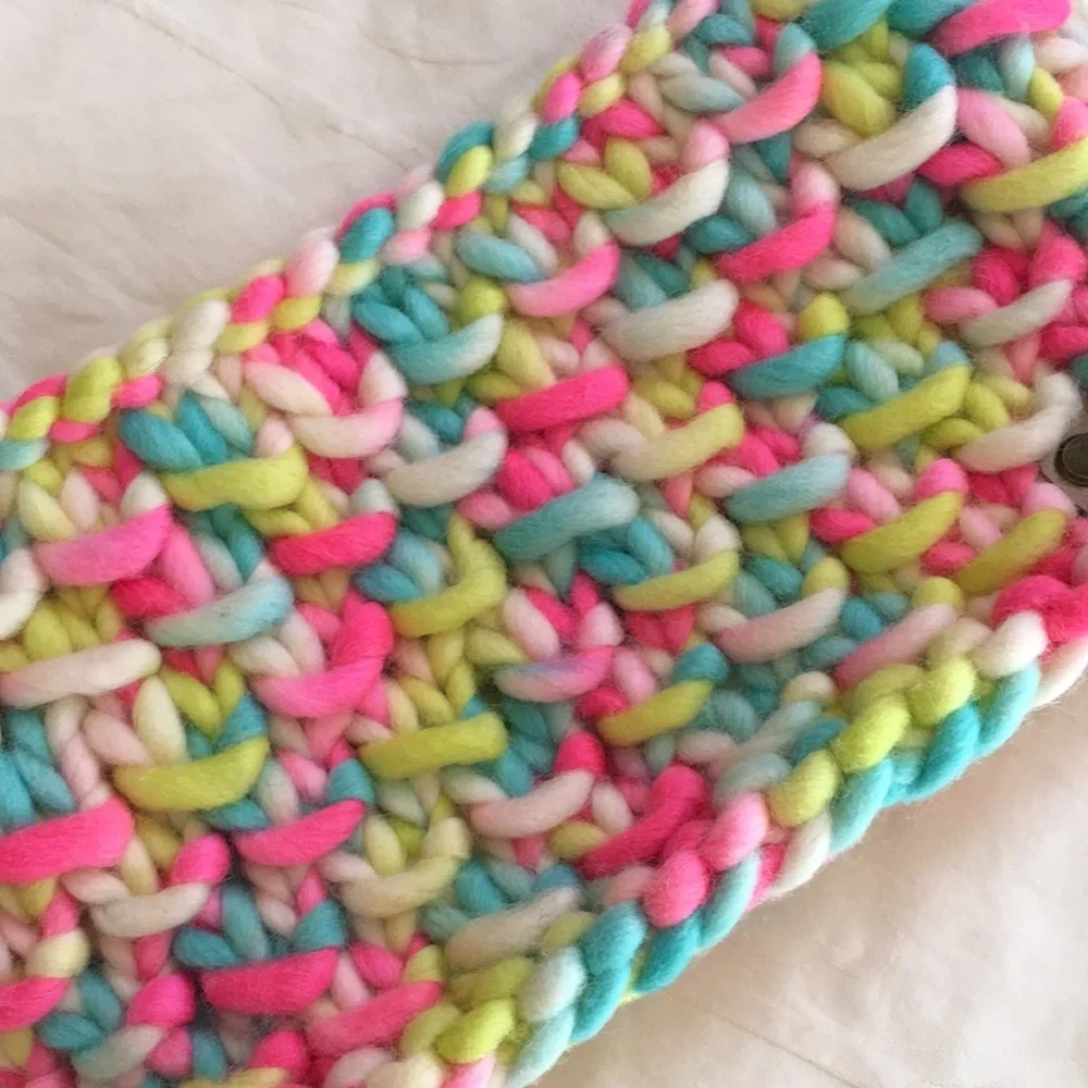 Handmade Hand Knit Ear Warmer Headband Multi Color